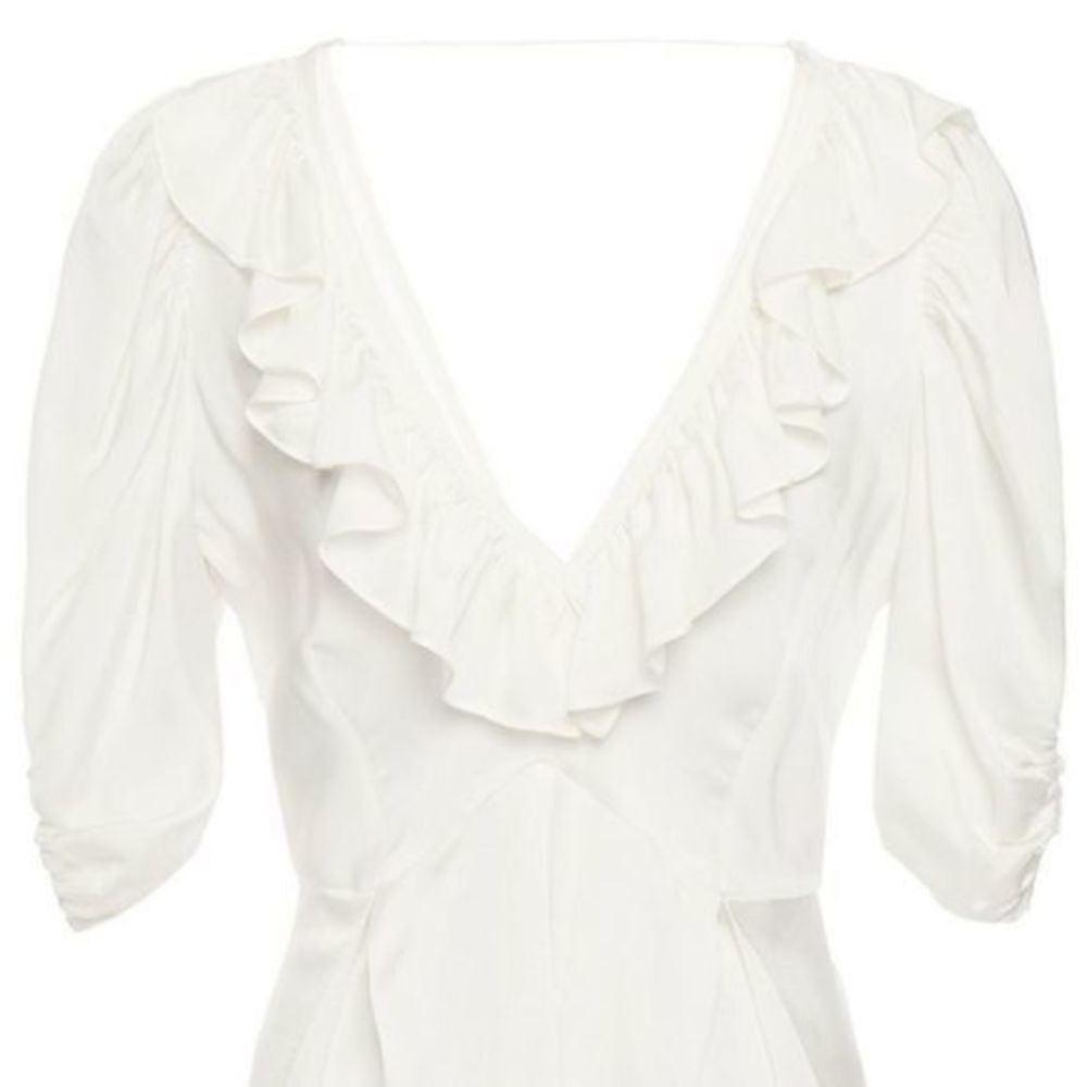 SANDRO Peplum Satin Top Size 8 - Picture 5 of 13